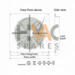 3ph Generic 300mm Plate Mounted Fan 4 pole Style 1 Sucker - Image 4