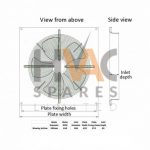 Generic 350mm Plate Mounted Fan 6 pole 230v Style 1 Blower - Image 4