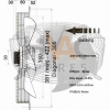Generic 350mm 1ph 6 Pole Guard Mounted Axial Fan - Sucker Terminal Box Conn. - Image 2