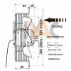 Generic 330mm Guard Mount Axial 230v Sucker 4 pole c/w flying lead - Image 2