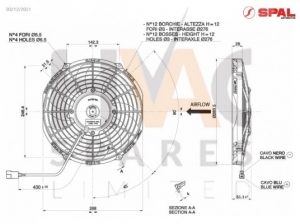 Spal Automotive - Genuine - VA11-BP12/C-57S 24v BT MC 255mm Blowing Fan 30100456A - Image 2