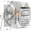 Generic 3Ph Y 300mm Sucker Guard Mounted Axial Fan 4 Pole Leaded Connection - Image 3